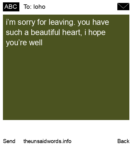 unsent message to loho