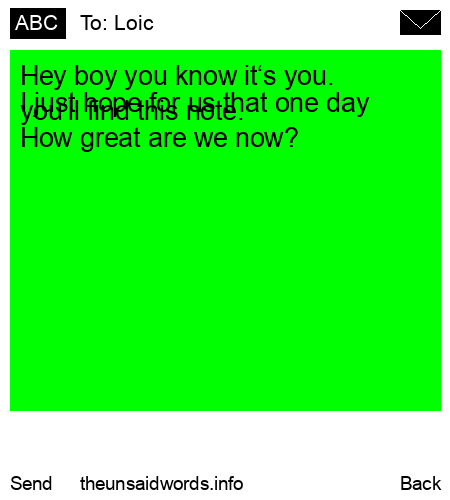 unsent message to Loic