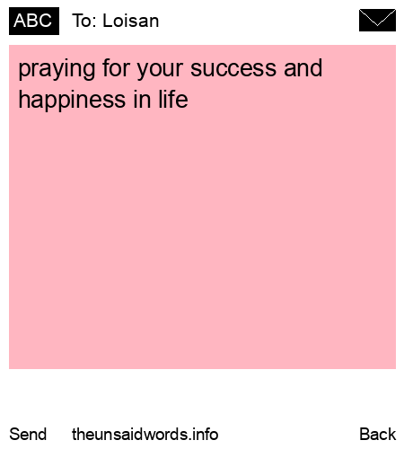 unsent message to Loisan