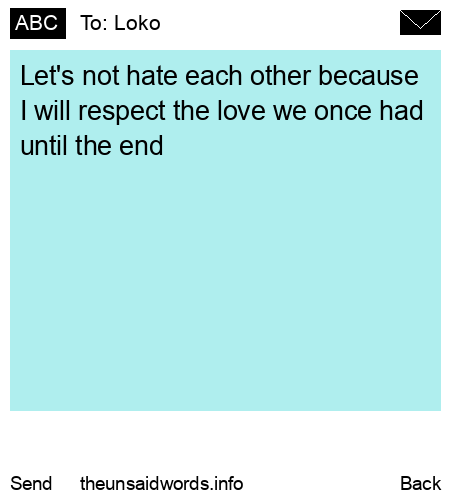 unsent message to Loko