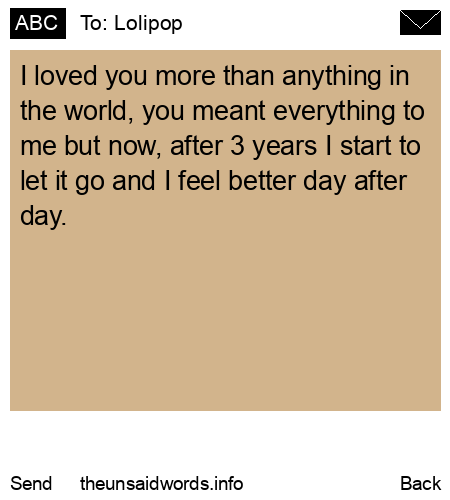 unsent message to Lolipop
