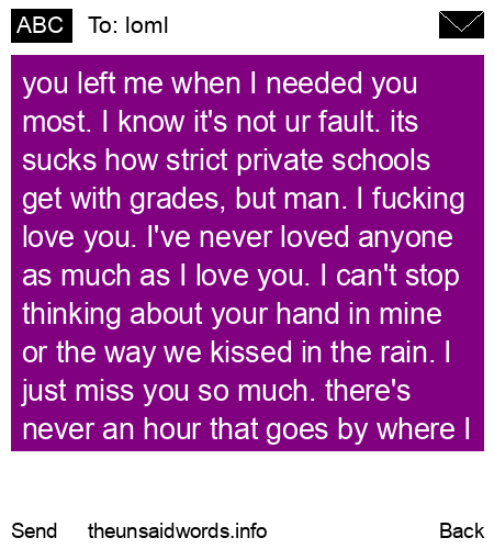 unsent message to loml