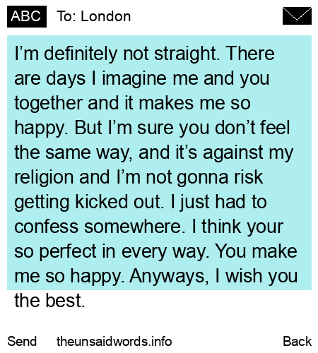 unsent message to London