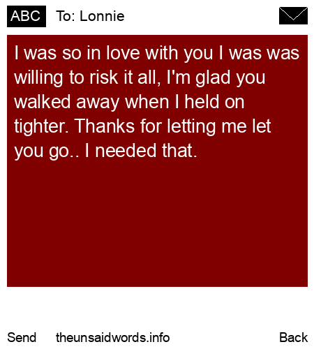 unsent message to Lonnie