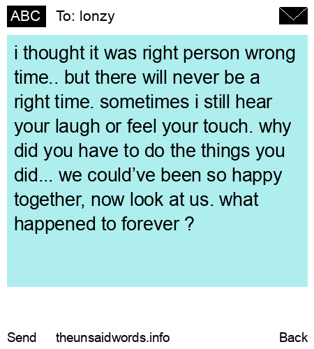 unsent message to lonzy