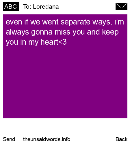unsent message to Loredana
