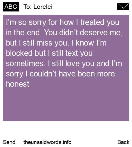 unsent message to Lorelei