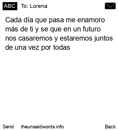 unsent message to Lorena