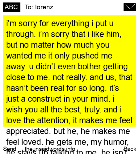 unsent message to lorenz