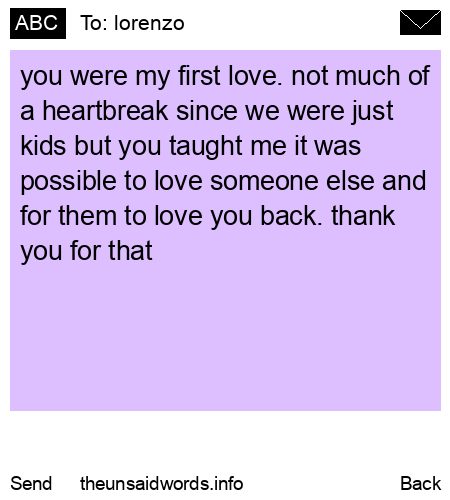 unsent message to lorenzo