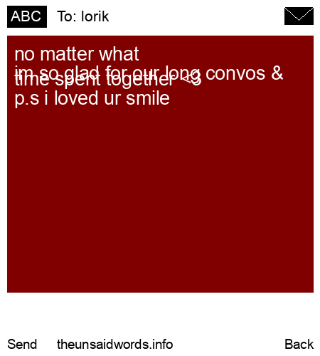 unsent message to lorik