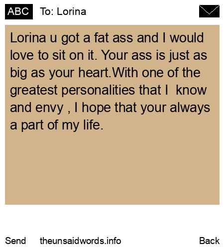 unsent message to Lorina