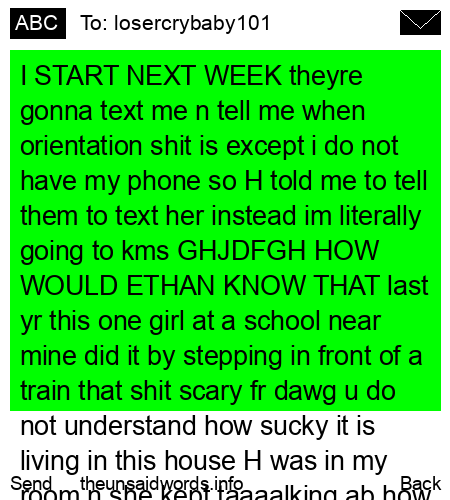 unsent message to losercrybaby101