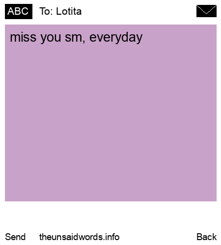 unsent message to Lotita