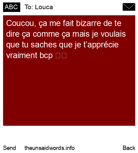 unsent message to Louca