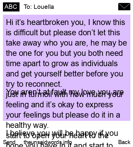 unsent message to Louella