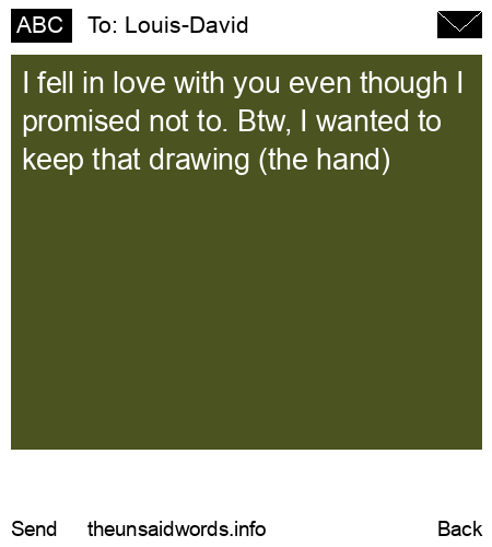 unsent message to Louis-David