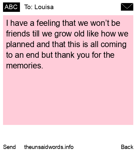 unsent message to Louisa