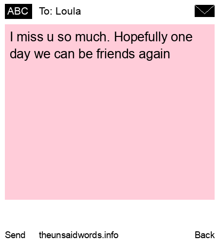unsent message to Loula