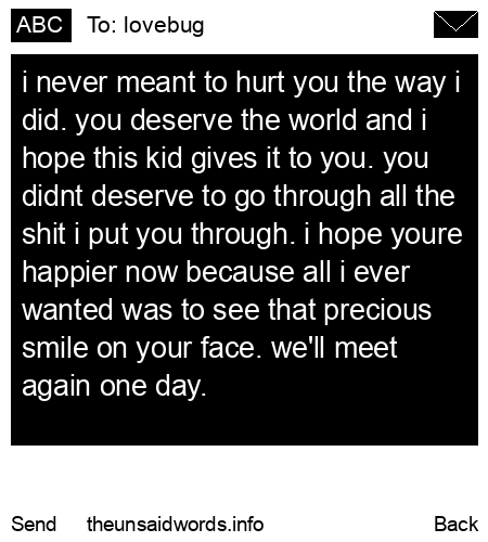 unsent message to lovebug