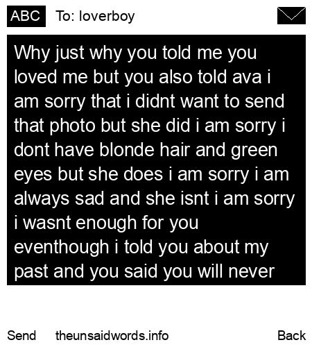 unsent message to loverboy