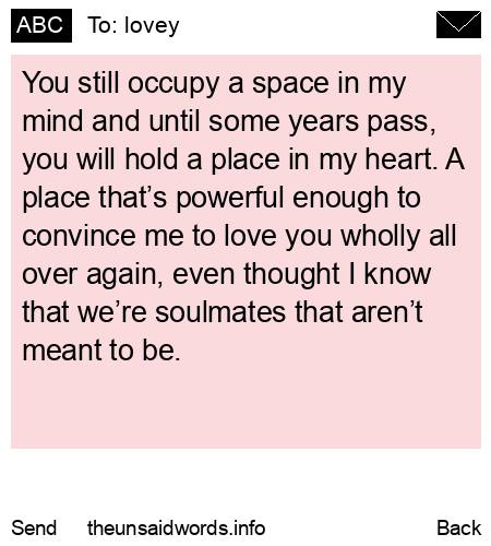 unsent message to lovey