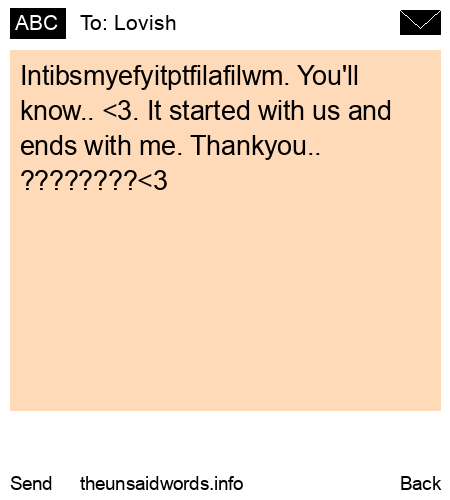 unsent message to Lovish