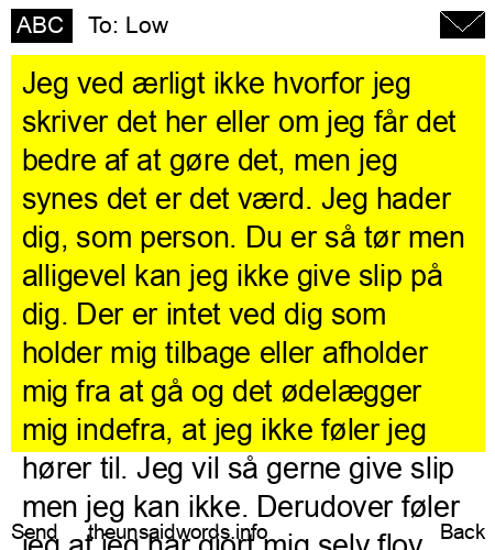 unsent message to Low