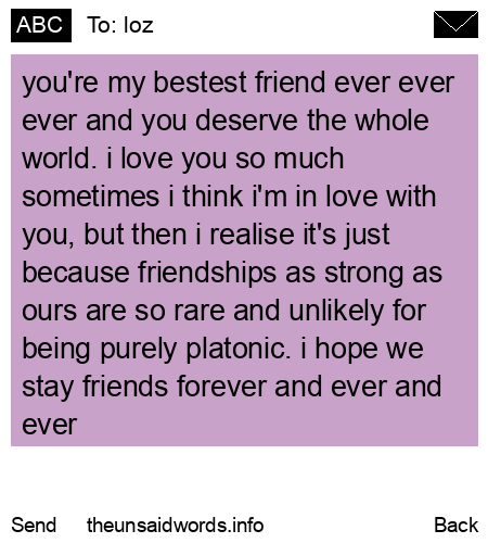 unsent message to loz