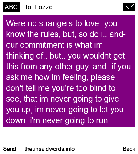 unsent message to Lozzo