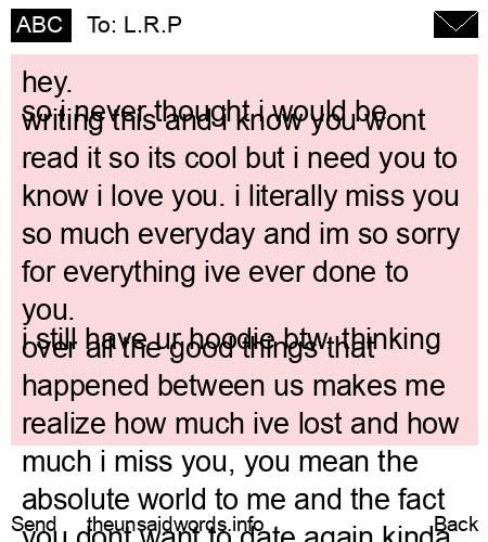 unsent message to L.R.P