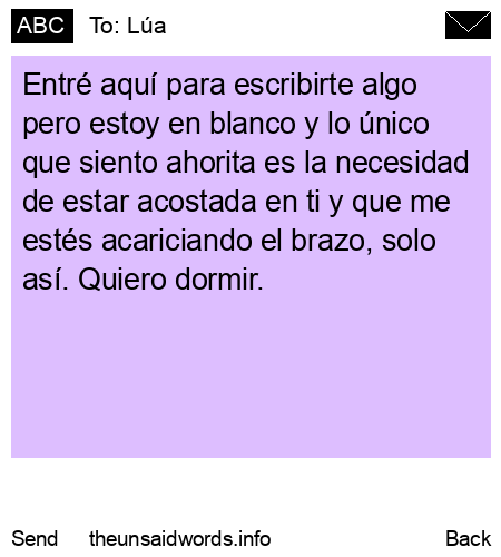 unsent message to Lúa