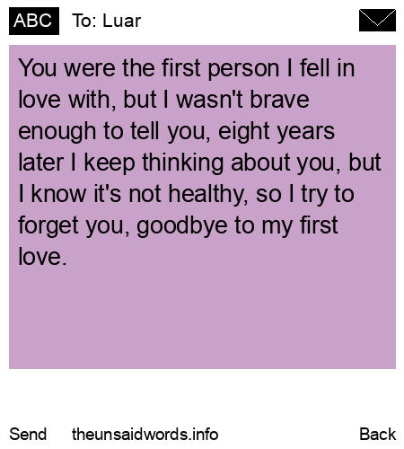 unsent message to Luar