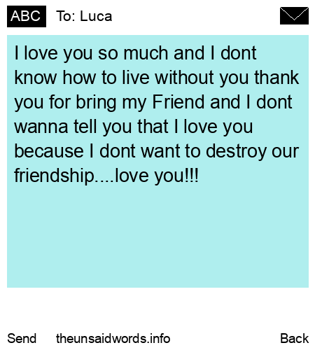 unsent message to Luca