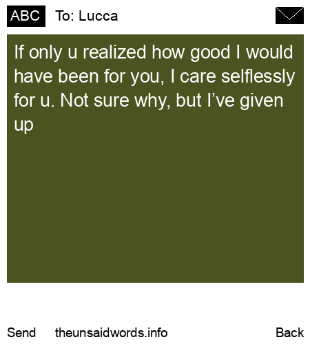 unsent message to Lucca