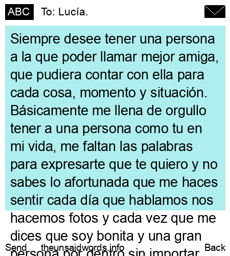 unsent message to Lucía.