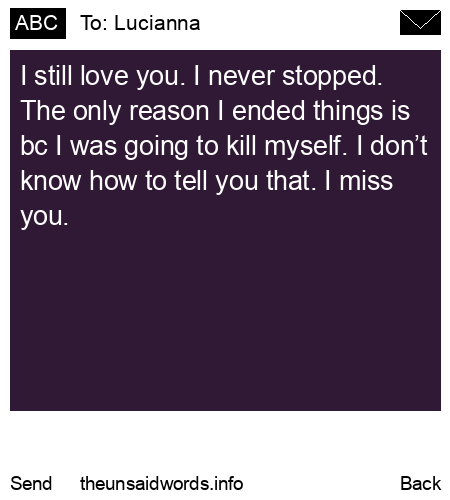unsent message to Lucianna