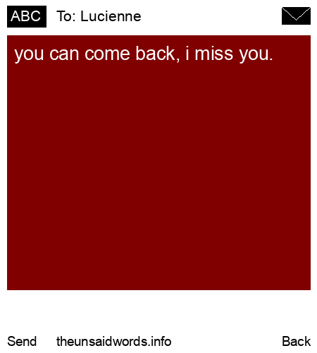 unsent message to Lucienne