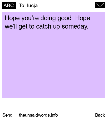 unsent message to lucja