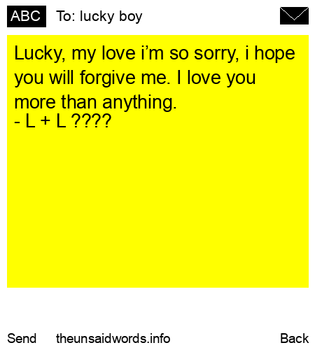 unsent message to lucky boy