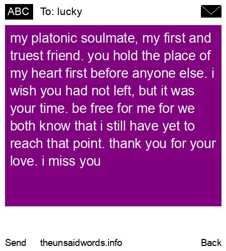 unsent message to lucky