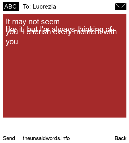 unsent message to Lucrezia 