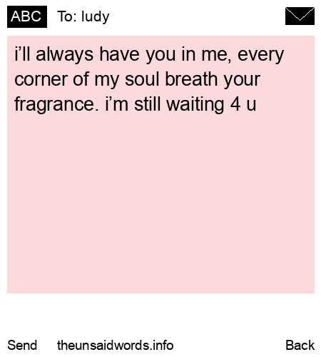 unsent message to ludy