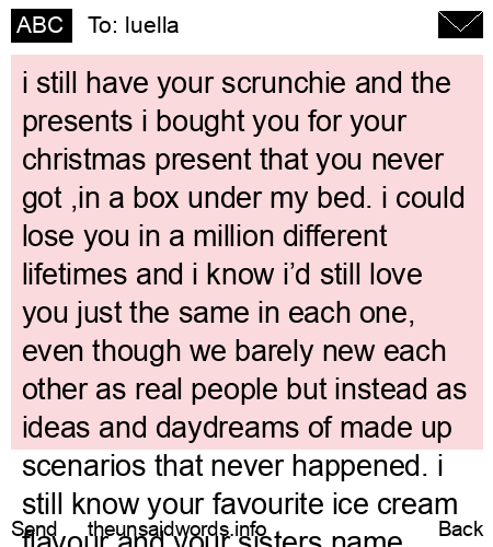unsent message to luella
