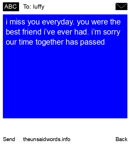 unsent message to luffy