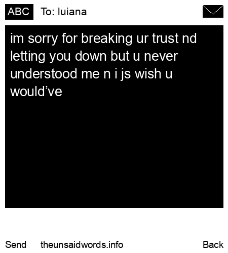 unsent message to luiana 