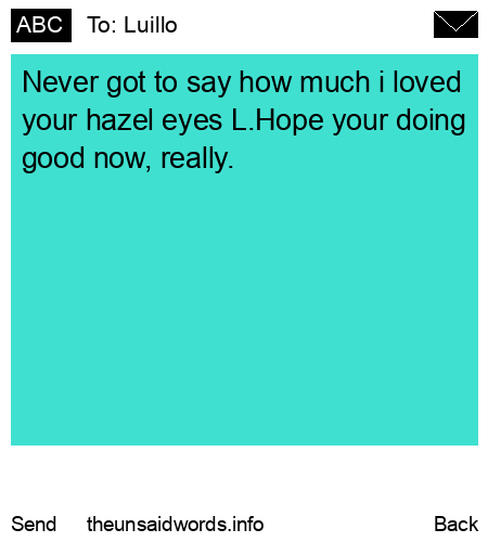 unsent message to Luillo