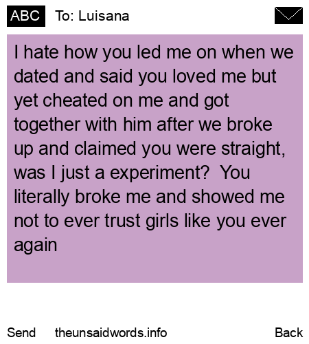 unsent message to Luisana