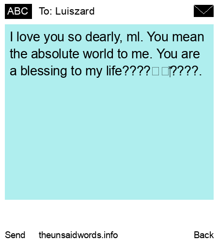 unsent message to Luiszard 