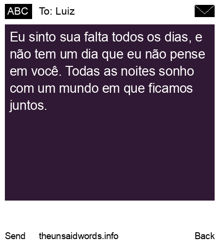 unsent message to Luiz